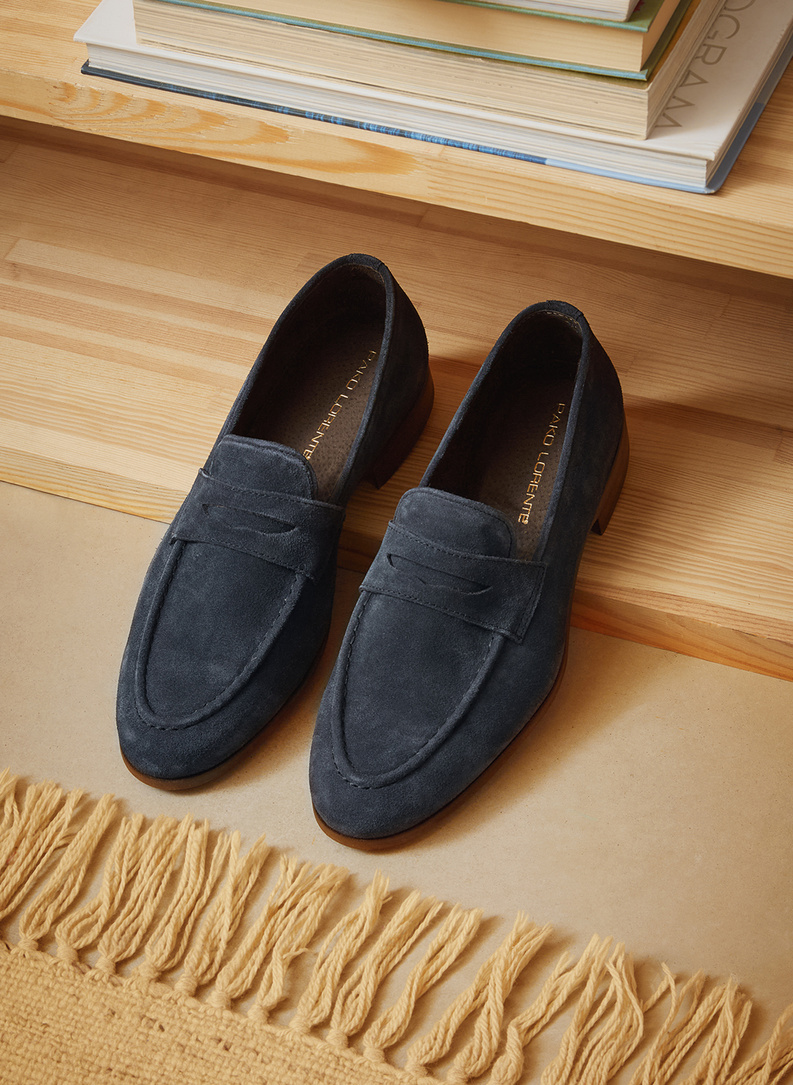 Granatowe mokasyny męskie