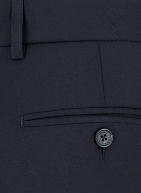 Dwuczęściowy gładki garnitur męski w kolorze granatowym