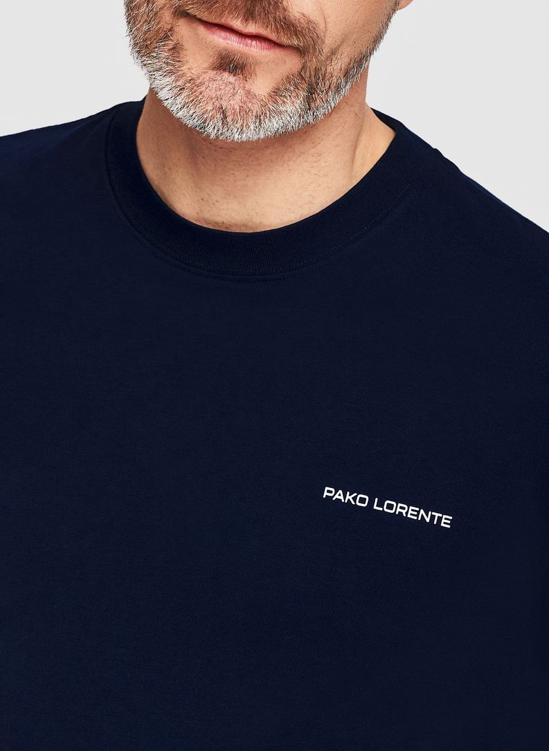 Bawełniany t-shirt oversize w kolorze granatowym