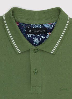 Gładki t-shirt polo w kolorze zielonym