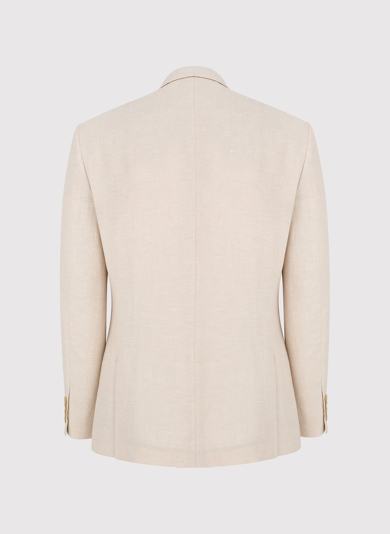 Lniana marynarka męska w kolorze beżowym