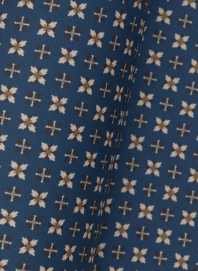 Granatowa poszetka w kwiaty z szarą obwódką