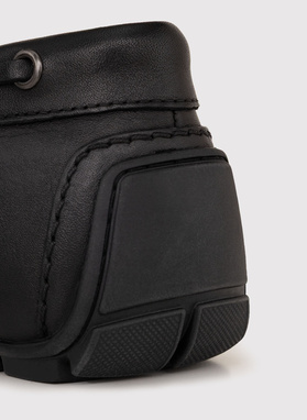 Czarne skórzane mokasyny męskie