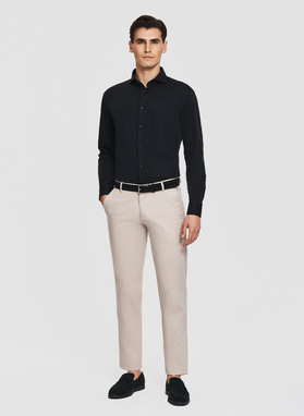 Czarna dzianinowa koszula męska