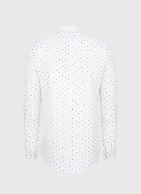 Biała koszula męska w mikrowzór