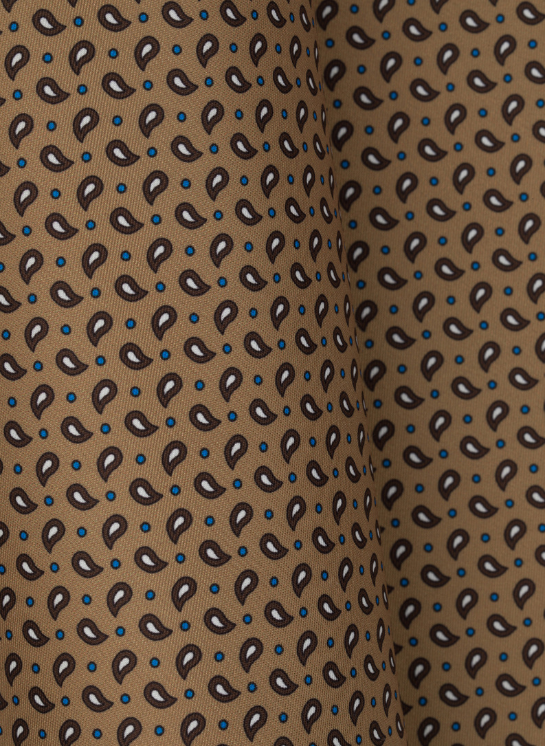 Beżowa poszetka męska we wzorki