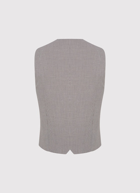 Dwurzędowa kamizelka męska w drobną kratę