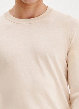 Beżowy sweter męski o-neck