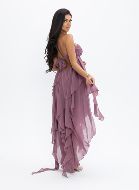 PEARL DRESS MAXI pudrowy róż