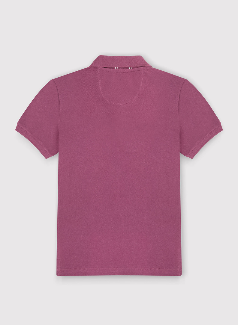 Gładki T-shirt polo w kolorze fioletowym