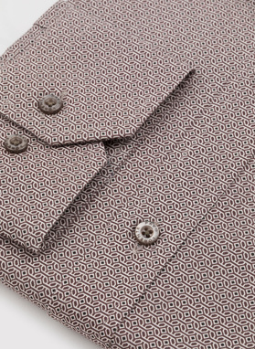 Brązowa koszula męska w mikrowzór 