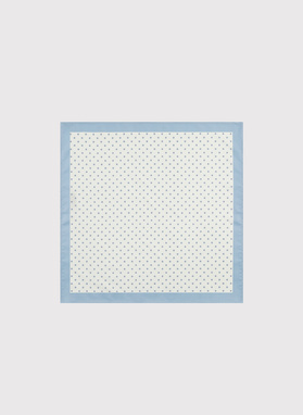 Beżowa poszetka w błękitne kwiatki 