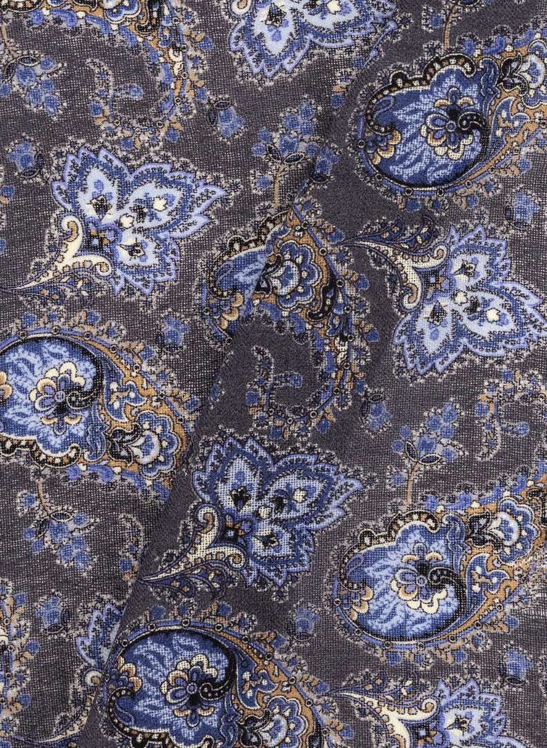 Grafitowa poszetka męska paisley