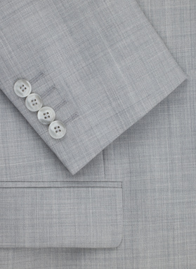 Szary garnitur męski z wełną