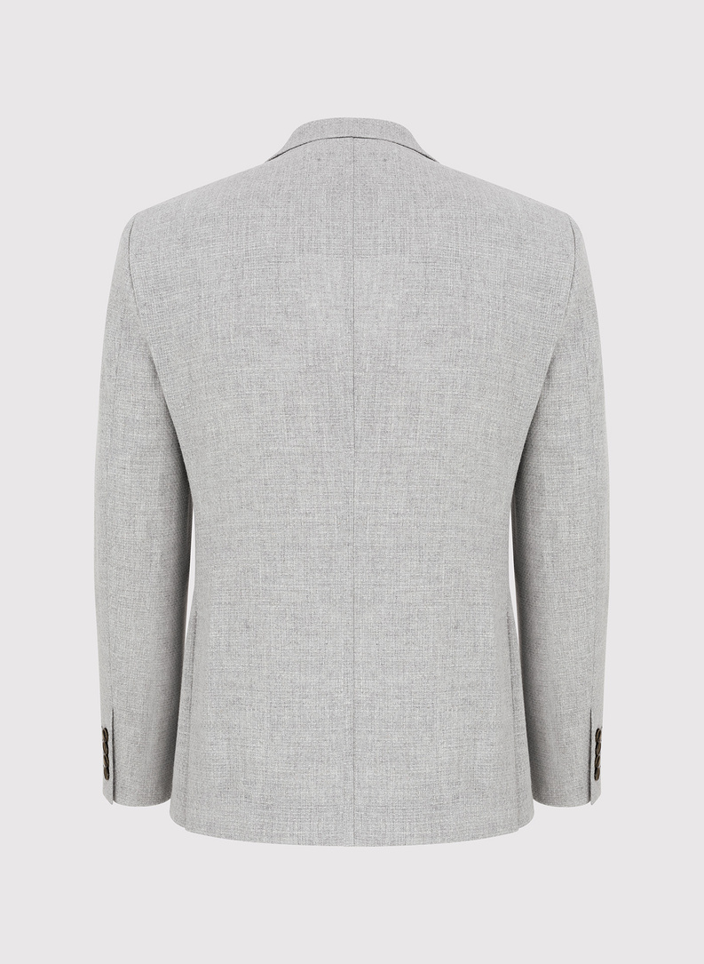 Szara marynarka casualowa o widocznej fakturze