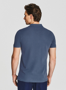 Ciemnoniebieskie bawełniane polo męskie