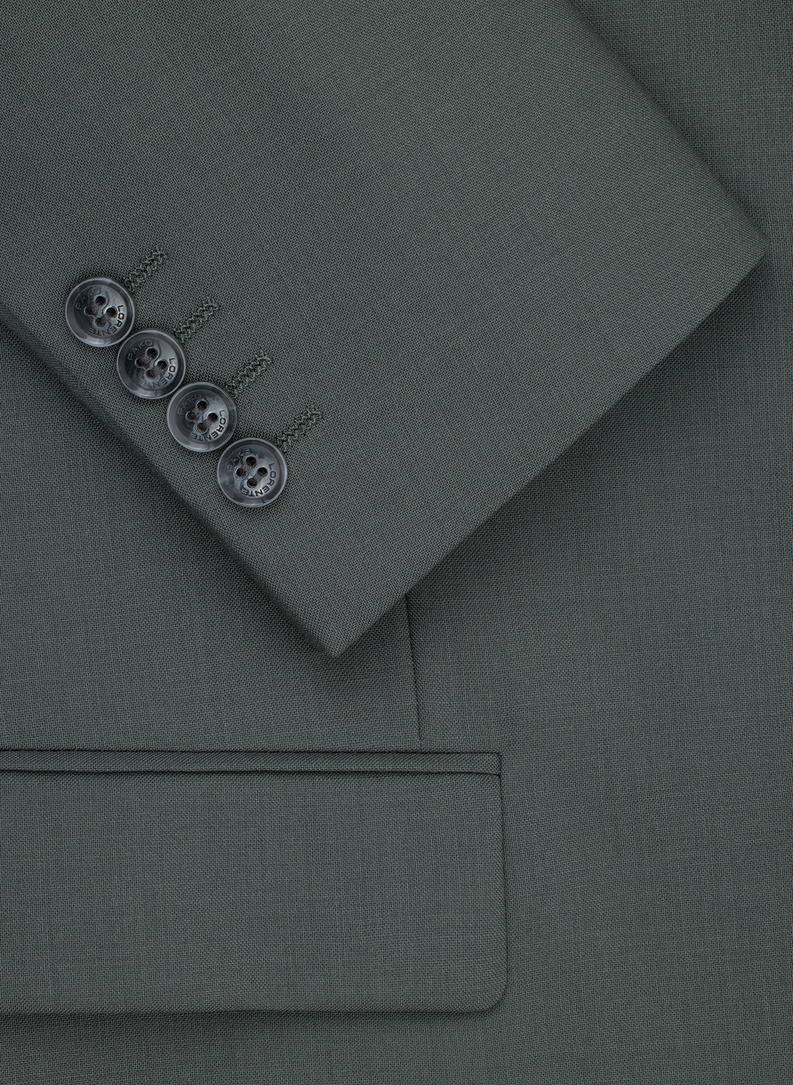 Zielony wełniany garnitur męski