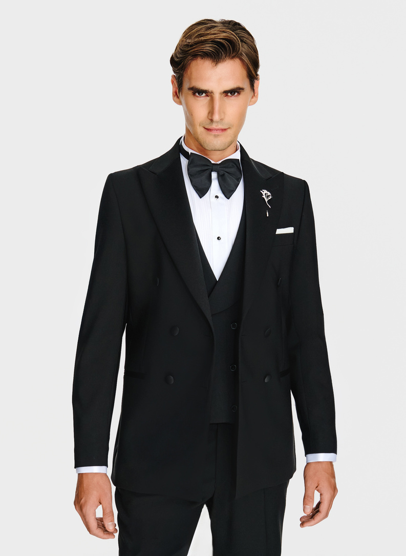 Ślubna dwurzędowa marynarka smokingowa