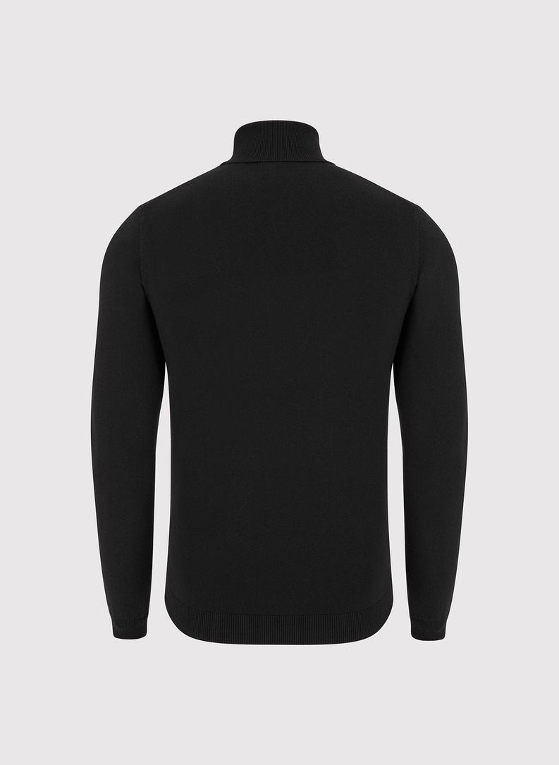 Czarny gładki golf męski