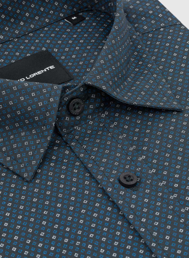 Czarna koszula męska wzór geometryczny