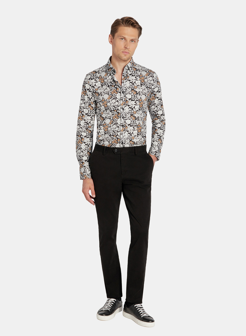 Czarne spodnie chino z bawełną