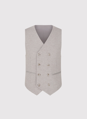 Jasnobrązowa dzianinowa kamizelka męska