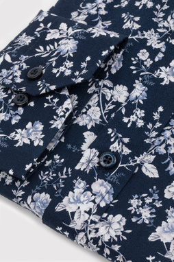 Granatowa kwiecista koszula
