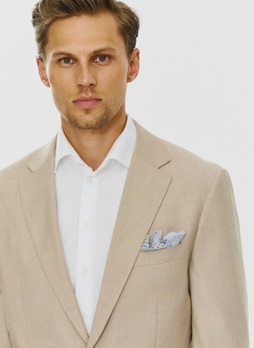 Beżowa marynarka męska bez podszewki