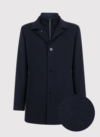 Granatowy płaszcz męski z wełną