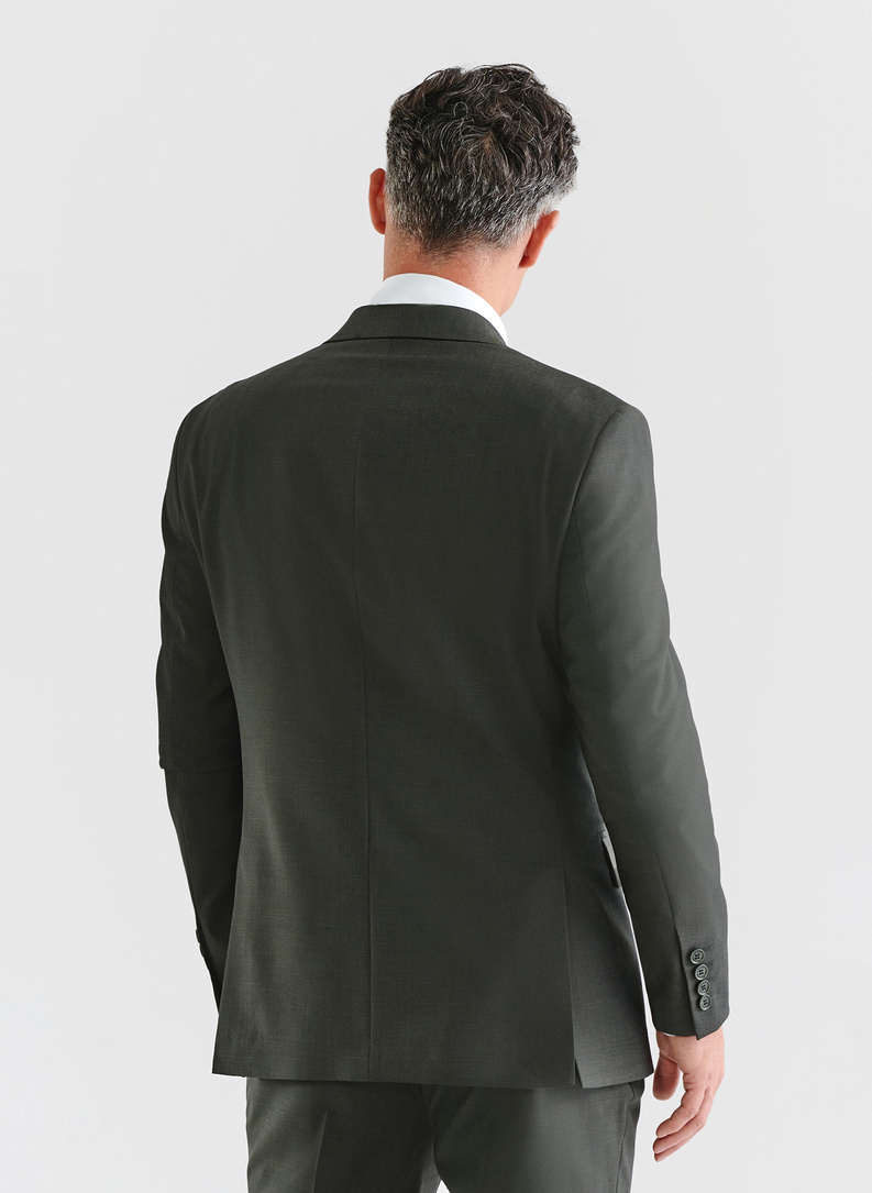 Ciemnozielona marynarka garniturowa z wełną
