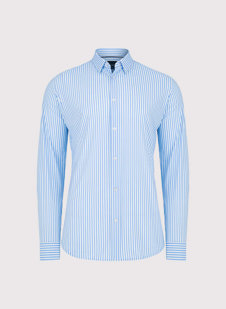 Niebieska koszula męska w prążek