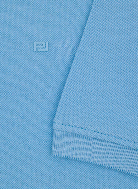 Niebieskie bawełniane polo męskie