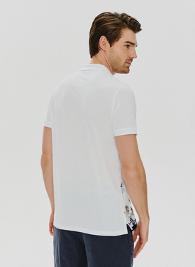 Męski t-shirt polo w kwiatki