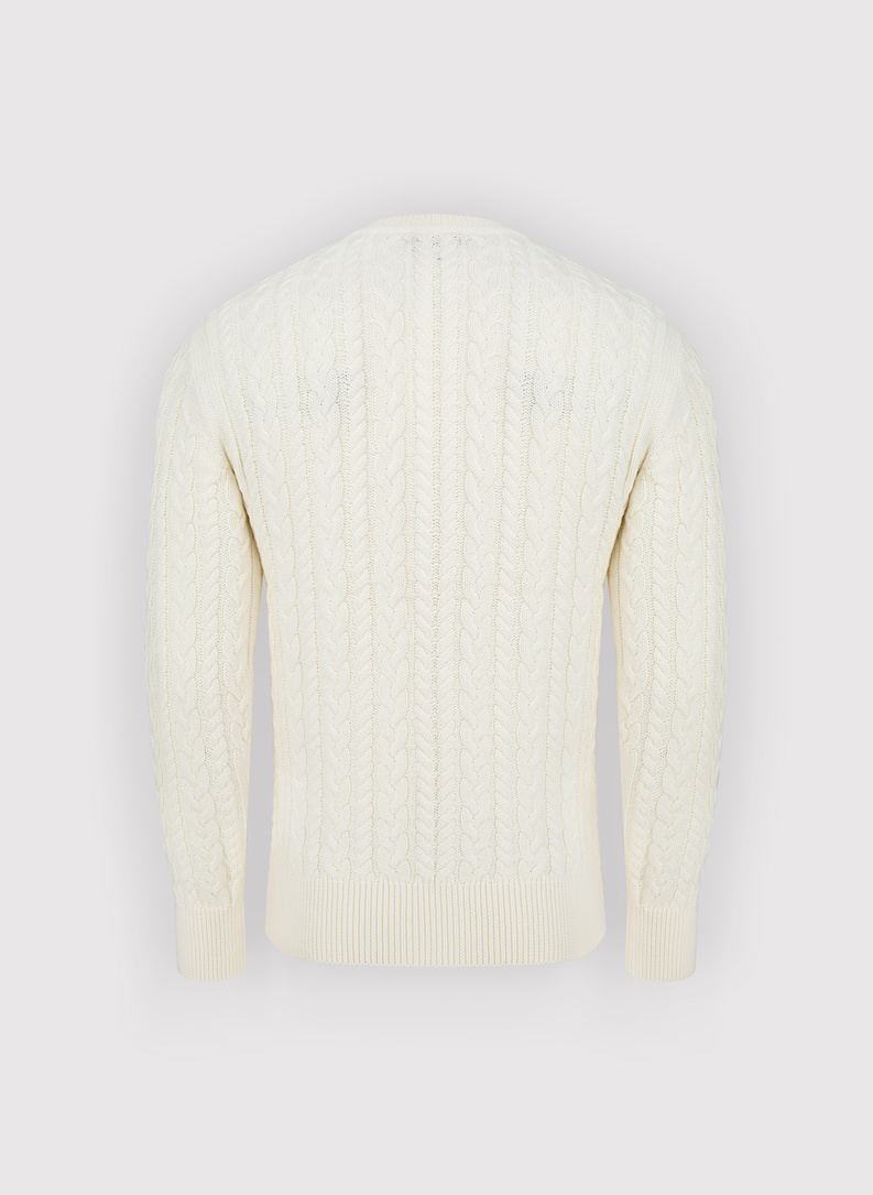 Beżowy sweter męski z kaszmirem