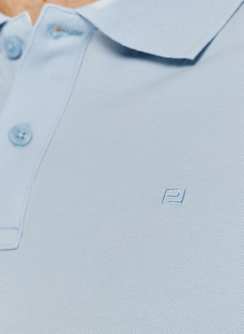 Niebieskie męskie polo z bawełny