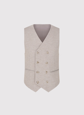 Jasnobrązowa dzianinowa kamizelka męska