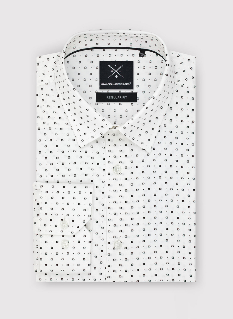 Męska koszula w drobny wzór o fasonie Regular Fit
