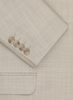 Beżowa wełniana marynarka garniturowa