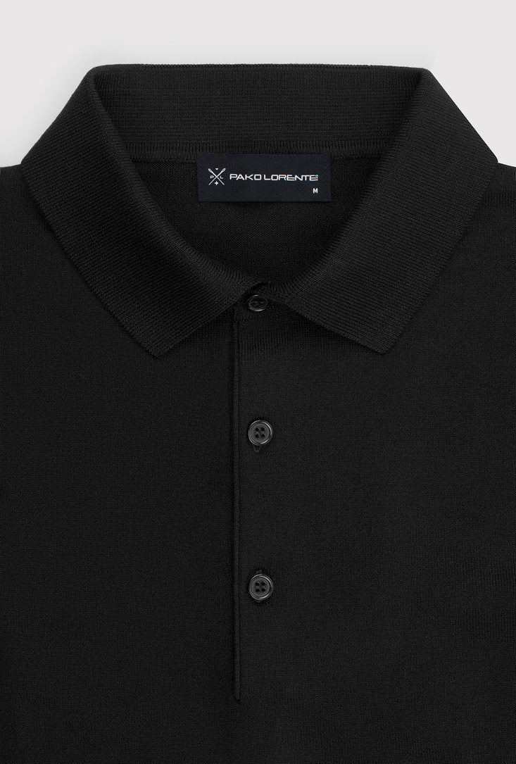 Sweter polo w kolorze czarnym