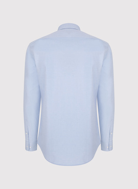 Gładka koszula męska w kolorze niebieskim