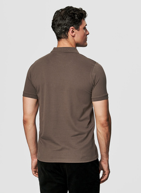 Brązowa polówka męska