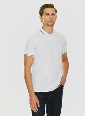 Gładki t-shirt polo w kolorze białym