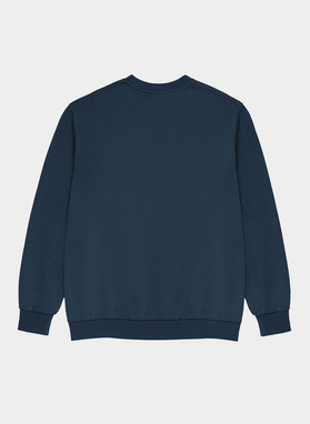 Granatowa bluza oversize z okrągłym dekoltem C22SF-2B-003-G-0