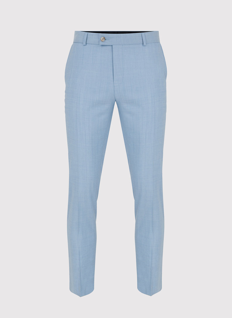 Błękitne męskie spodnie garniturowe
