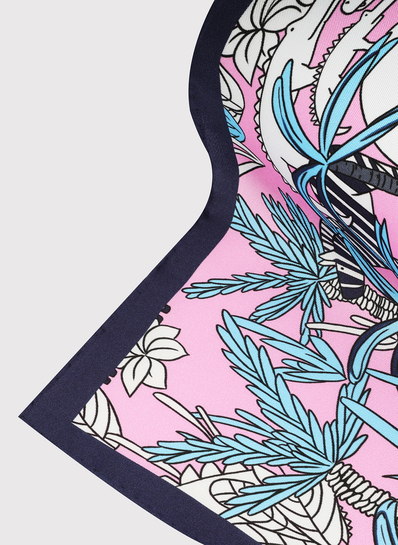 Różowa poszetka męska zwierzęta