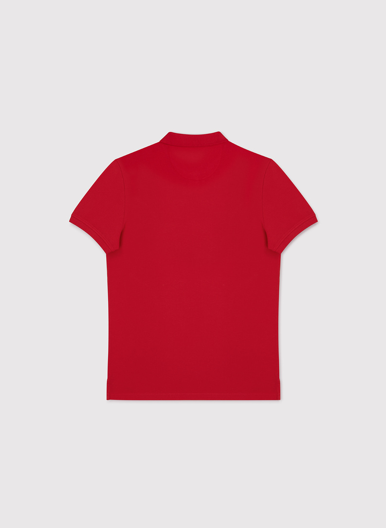 Czerwone bawełniane polo męskie