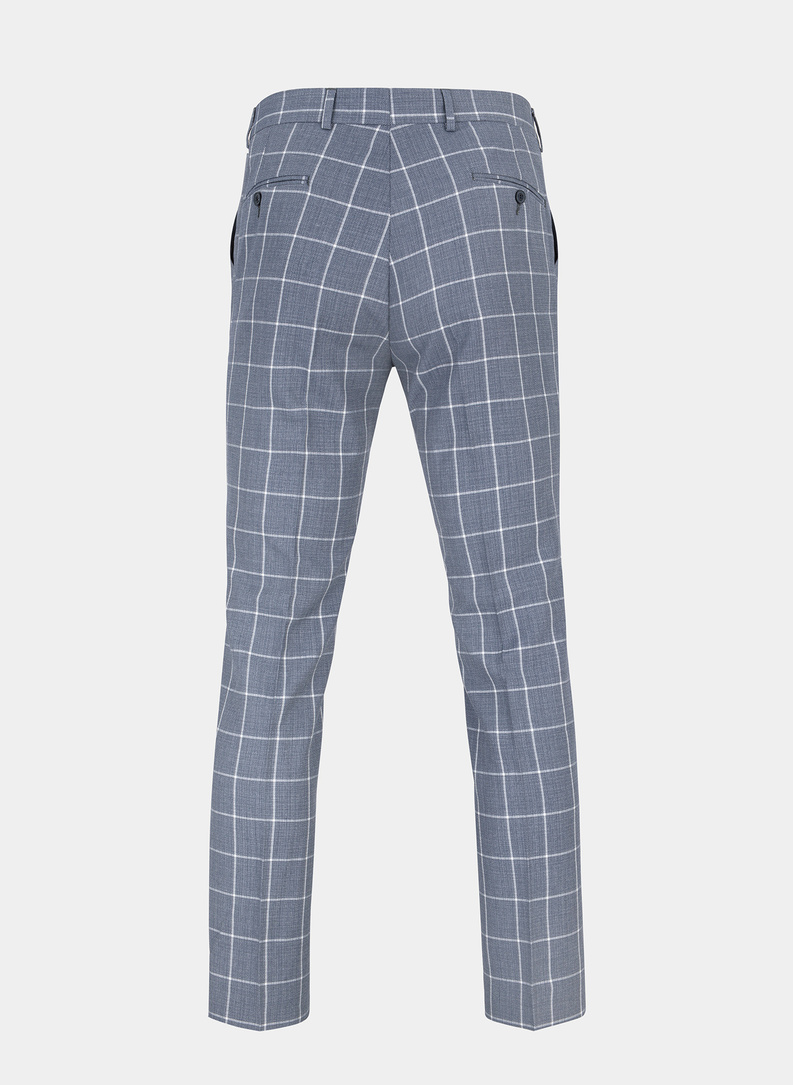 Niebieskie spodnie garniturowe P22SF-6G-012-N-S