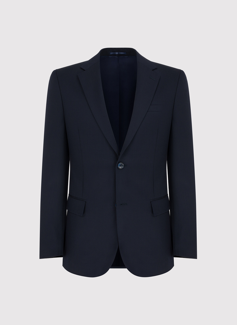 Gładki granatowy garnitur męski