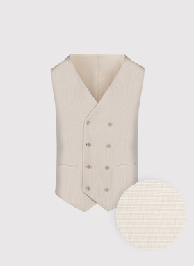 Beżowa kamizelka męska w pepitkę