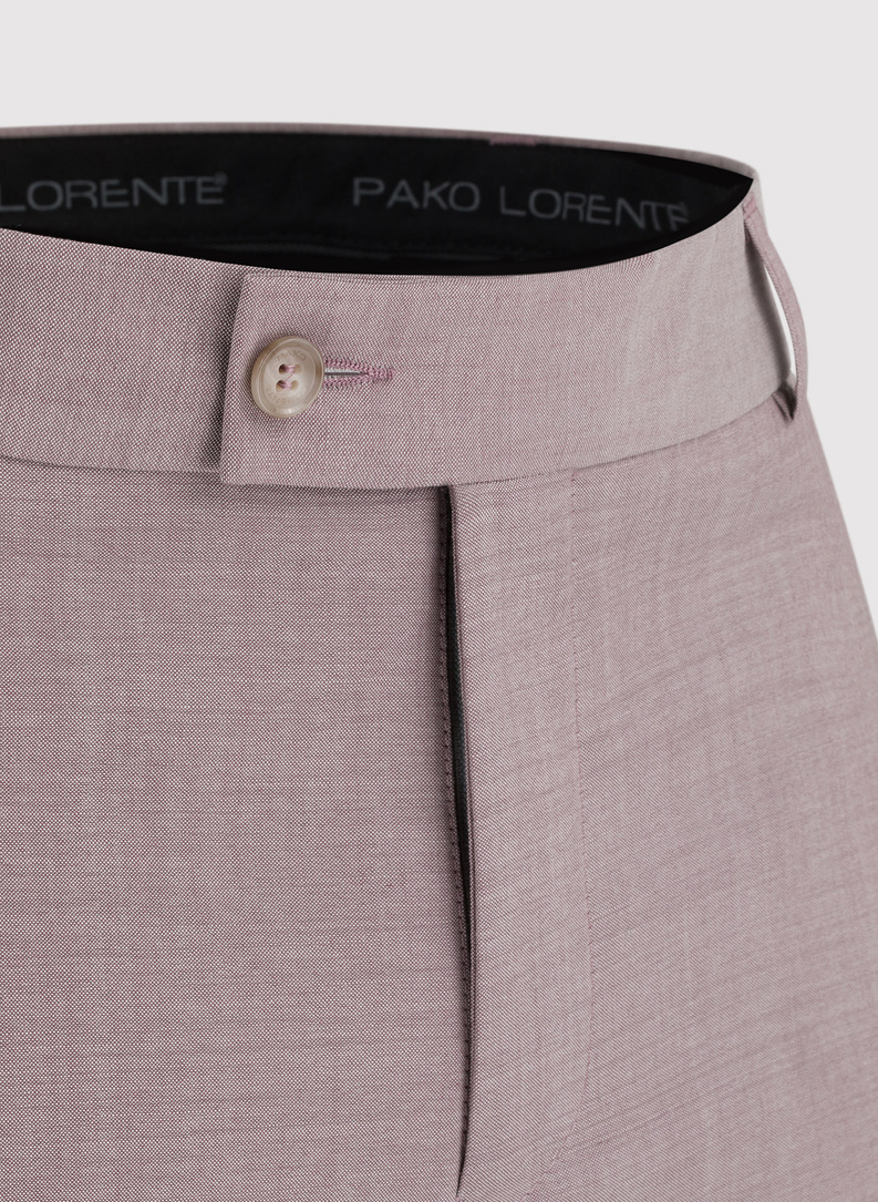 Gładkie różowe spodnie garniturowe męskie